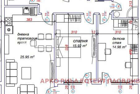 3-bedroom apartment in Plovdiv, Vystanicheski