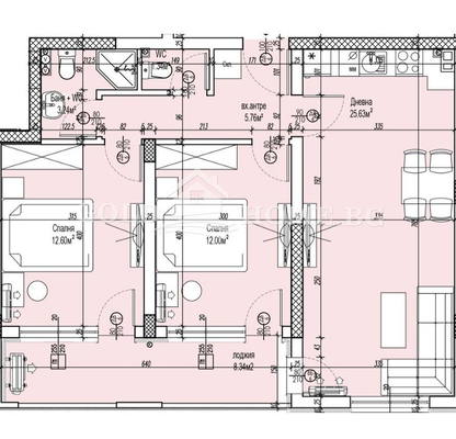 Снимка 2 — Тристаен апартамент в Южен, Пловдив с южна тераса