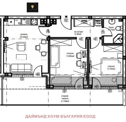 Снимка 3 — Тристаен апартамент с панорамна гледка в Южен, Пловдив
