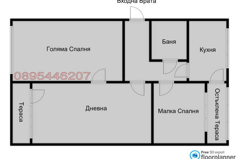 3-bedroom apartment in Sofiya, Banishora