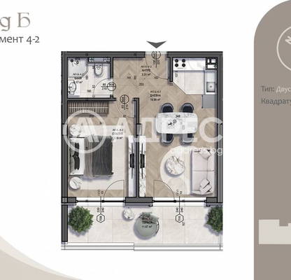 Снимка 4 — Двустаен апартамент с тераса в Бояна, София