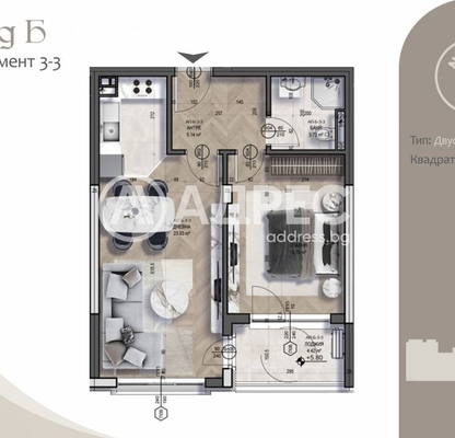 Снимка 4 — Двустаен апартамент с тераса в Бояна, София