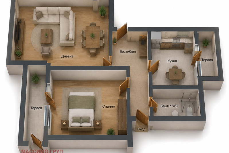 3-bedroom apartment in Sofiya, Centyr