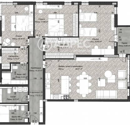 Снимка 2 — Многостаен апартамент с 4 стаи в Център, София с панорамна тераса