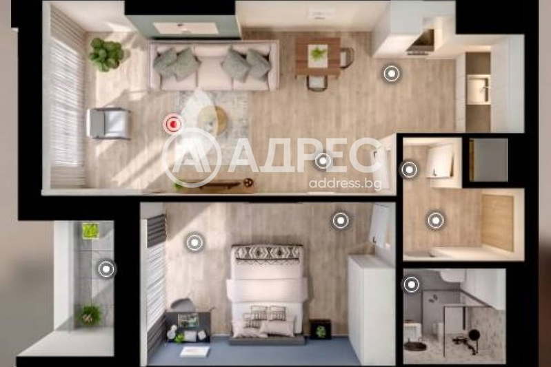 2-bedroom apartment in Sofiya, Drujba 1