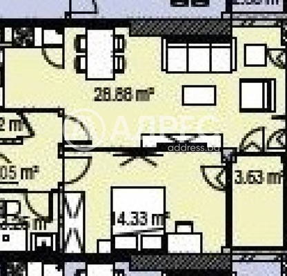 Снимка 4 — Двустаен апартамент в Дружба 1 с гледка от 17-ти етаж