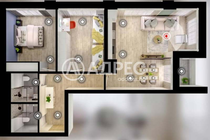 3-bedroom apartment in Sofiya, Drujba 1