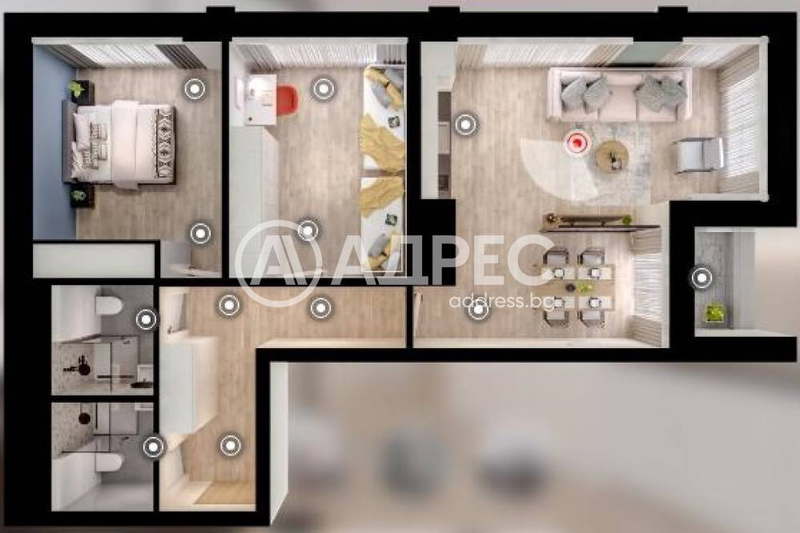 Тристаен апартамент с две спални в Дружба 1, София