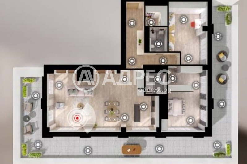 3-bedroom apartment in Sofiya, Drujba 1