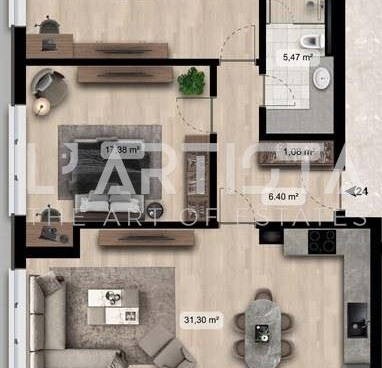 Снимка 2 — Тристаен апартамент в Дружба 2 с балкон и гледка