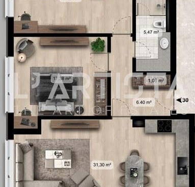 Снимка 2 — Тристаен апартамент в Дружба 2 с балкон и гледка