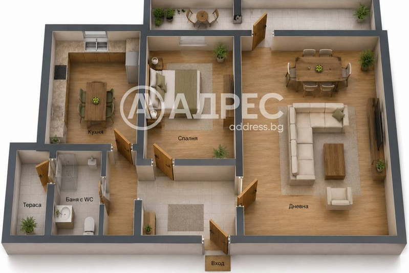 Двустаен апартамент с три стаи в Гео Милев, София