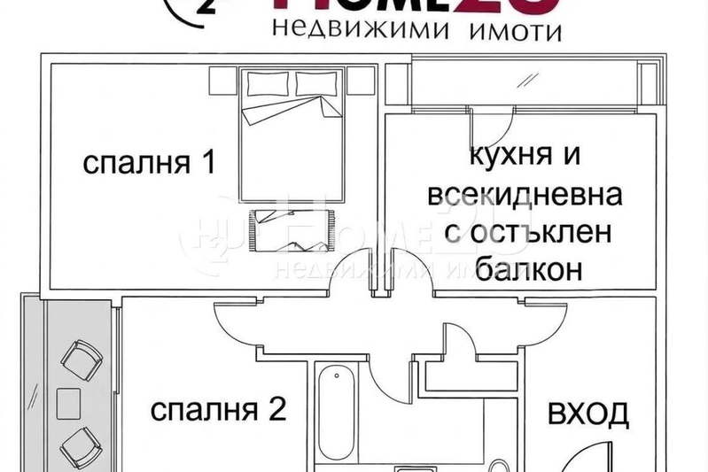 Двустаен апартамент с две тераси в кв. Изток, София