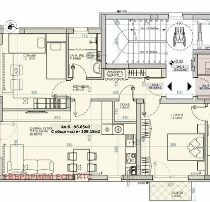 Снимка 2 — Тристаен апартамент с две бани в Карпузица, София