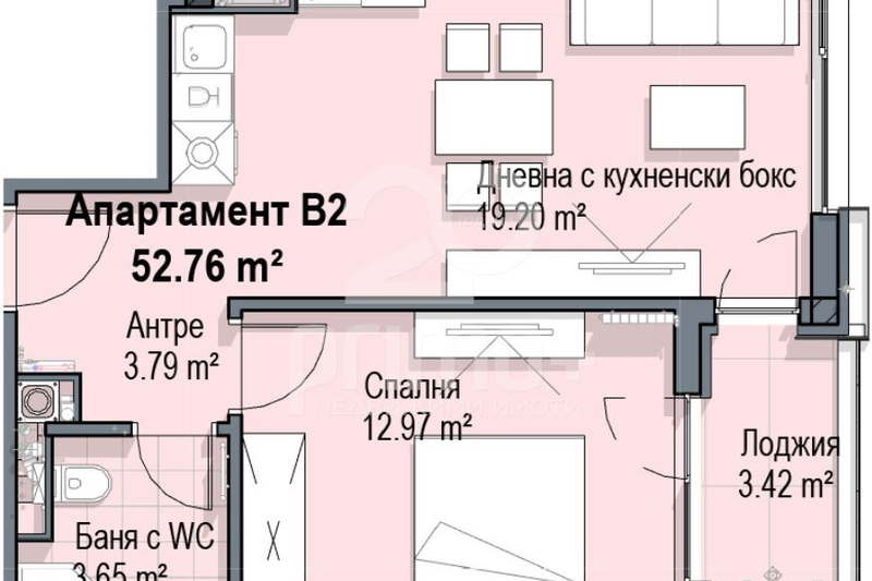2-bedroom apartment in Sofiya, Krystova Vada
