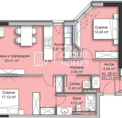 Снимка 4 — Тристаен апартамент с панорамна гледка в Кръстова вада, София