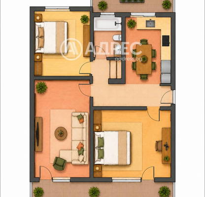 Снимка 3 — Тристаен апартамент с две тераси в Лозенец, София