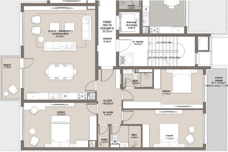 4-bedroom apartment in Sofiya, Lyulin 5