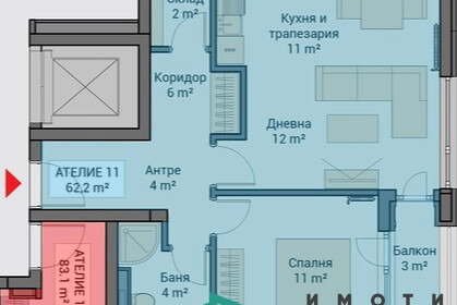Двустаен апартамент в Люлин 6 с тераса и контрол на достъпа