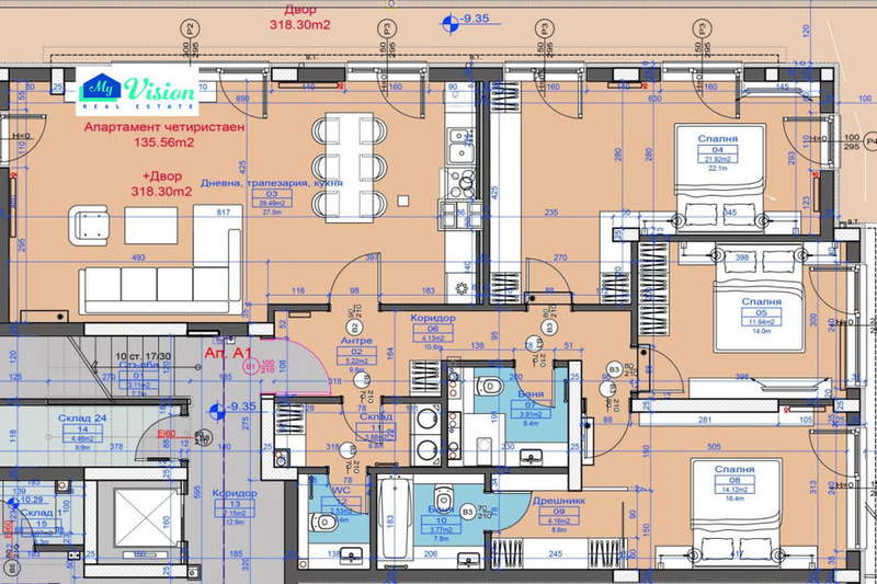 4-bedroom apartment in Sofiya, Gyrdova Glava