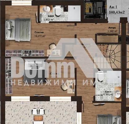 Снимка 2 — Мезонет с 3 спални в м-т Камбаните, София с дворове
