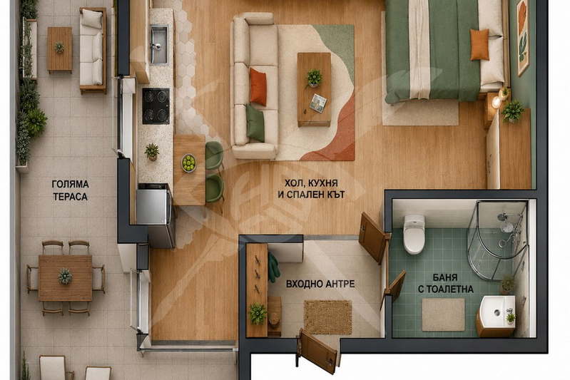 1-bedroom apartment in Sofiya, Malinova Dolina