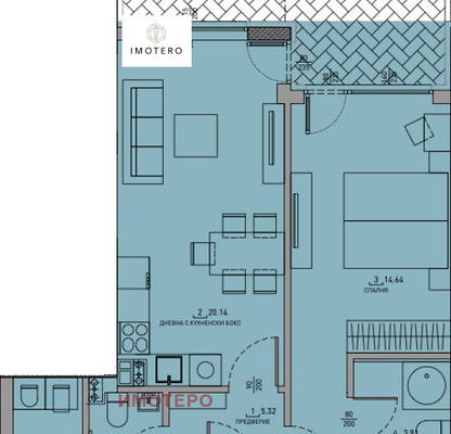 Photo 2 — Two-room apartment with yard in Malinova dolina, Sofia