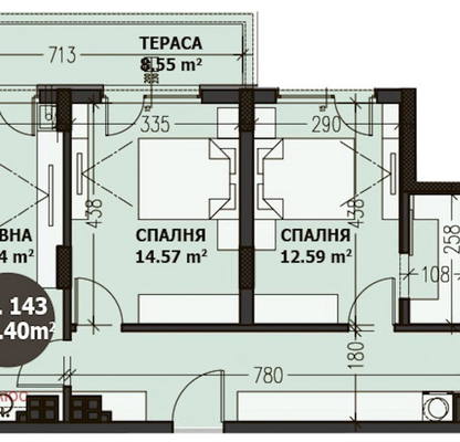 Снимка 2 — Просторен 3-стаен апартамент в Малинова долина с тераса