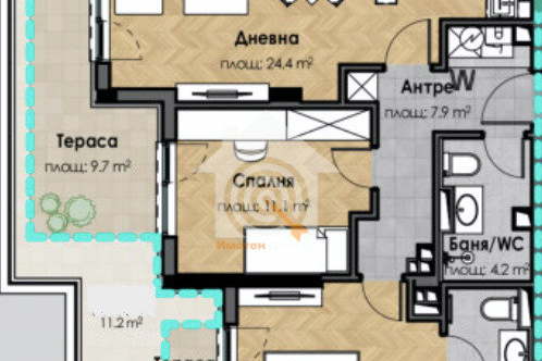 3-bedroom apartment in Sofiya, Malinova Dolina