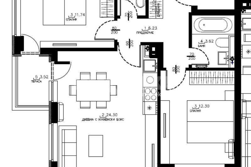 3-bedroom apartment in Sofiya, Malinova Dolina
