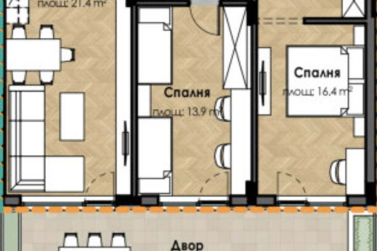 3-bedroom apartment in Sofiya, Malinova Dolina