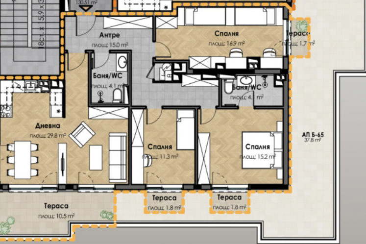 4-bedroom apartment in Sofiya, Malinova Dolina