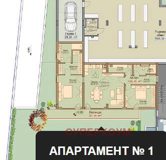 Снимка 3 — Тристаен апартамент с двор в Манастирски ливади, София