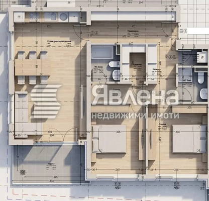 Снимка 2 — Тристаен апартамент в Младост 2 с тераса и дрешник