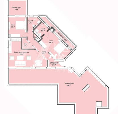 Снимка 3 — Тристаен апартамент в Младост 4 с паркомясто и асансьор
