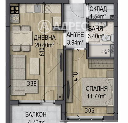 Снимка 4 — Двустаен апартамент с тераса в Овча купел, София