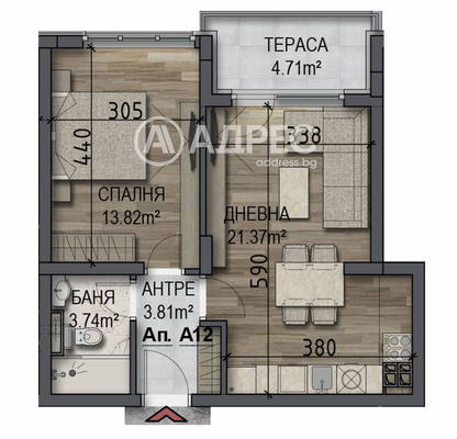 Photo 4 — Two-room apartment with terrace in Ovcha kupel, Sofia
