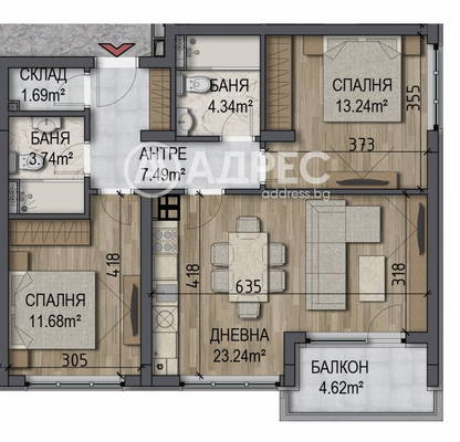 Photo 4 — Three-room apartment in Ovcha kupel with terrace and elevator