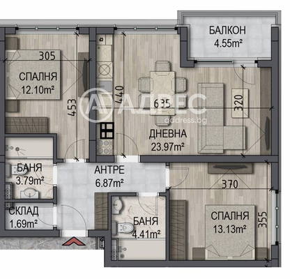 Снимка 4 — Тристаен апартамент с тераса в Овча купел, София