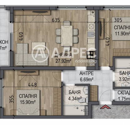 Снимка 4 — Тристаен апартамент с тераса в Овча купел, София