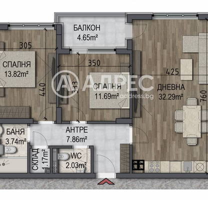 Photo 4 — Three-room apartment in Ovcha kupel with terrace and parking