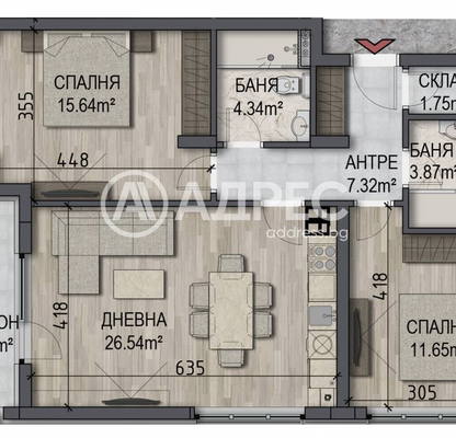 Снимка 4 — Тристаен апартамент с тераса в Овча купел, София
