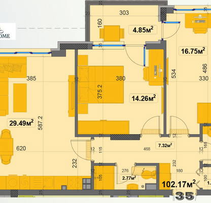 Снимка 5 — Тристаен апартамент с 2 тераси в Овча купел, София