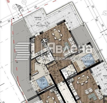 Снимка 2 — Тристаен апартамент с тераса в Полигона, София