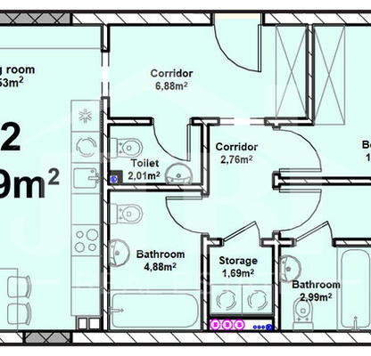 Снимка 4 — Просторен 3-стаен апартамент в Полигона, София с две тераси