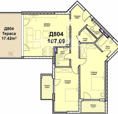 Photo 4 — 3-bedroom apartment in Sofiya, Poligona