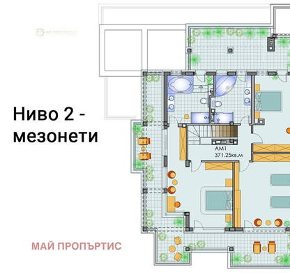 Снимка 3 — Мезонет 6-стаен в к-с Витоша Резиденш Парк с големи тераси