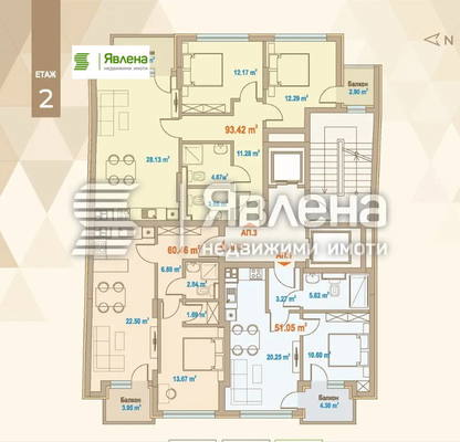 Снимка 3 — Тристаен апартамент 129 кв.м в Зона Б-5 с източно изложение