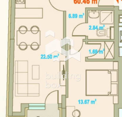 Снимка 2 — Двустаен апартамент в Зона Б-5-3, София с тераса