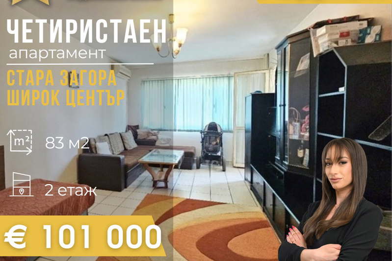 4-bedroom apartment in Stara Zagora, Centyr